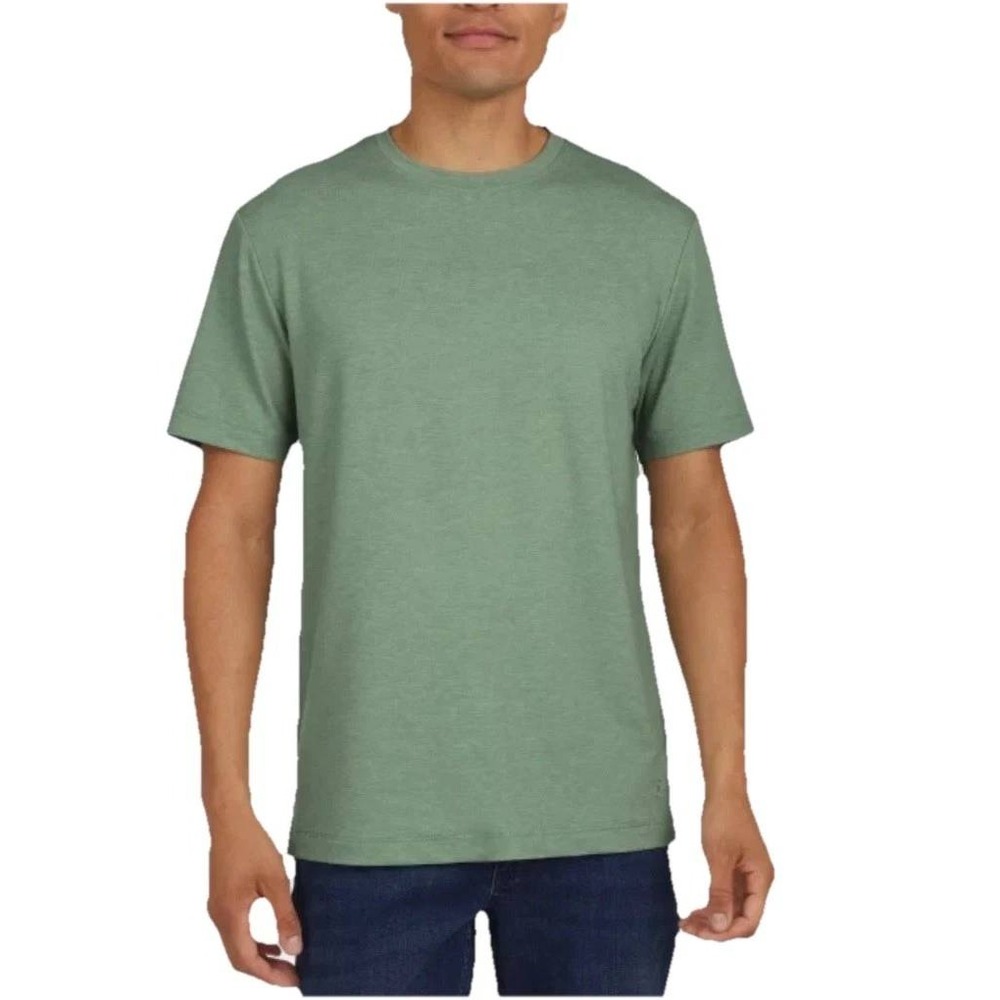 NWT Lands' End Men's S Short Sleeve Tee Sage Green Heathered Stretch Shirt